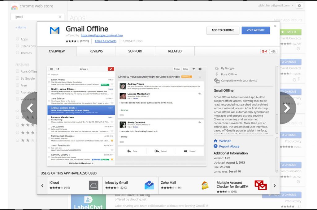 Use gmail offline on Chromebook